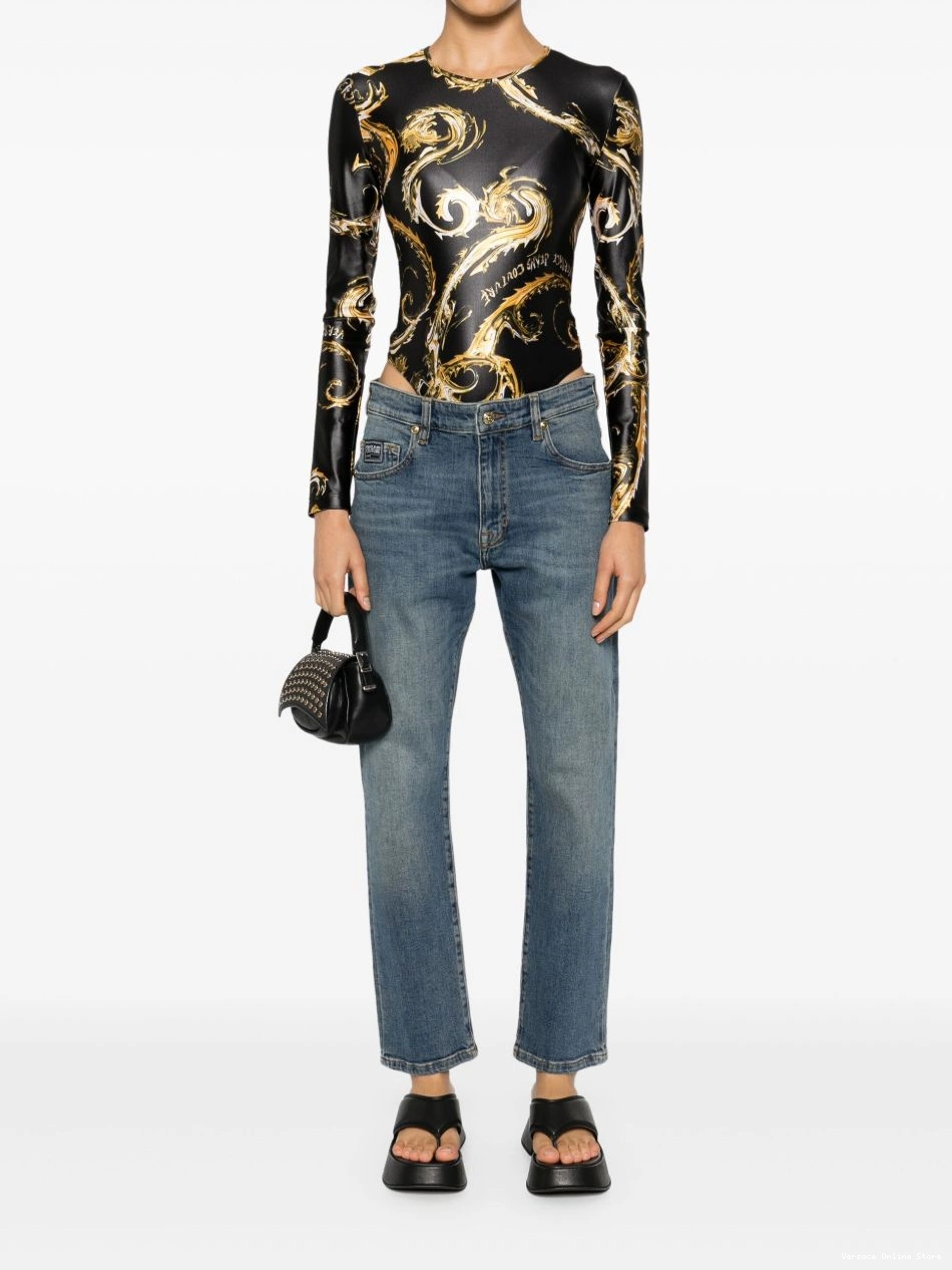 Affordable Jeans Women Versace Chromo Couture Couture bodysuit 0324
